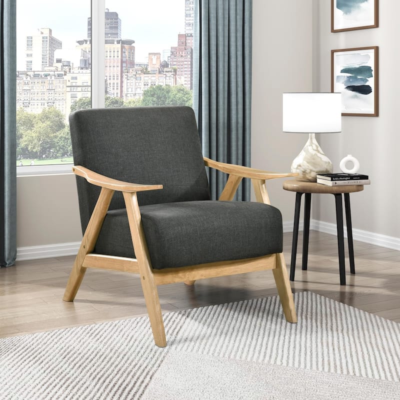 Solid Wood Frame Upholstered Armchair