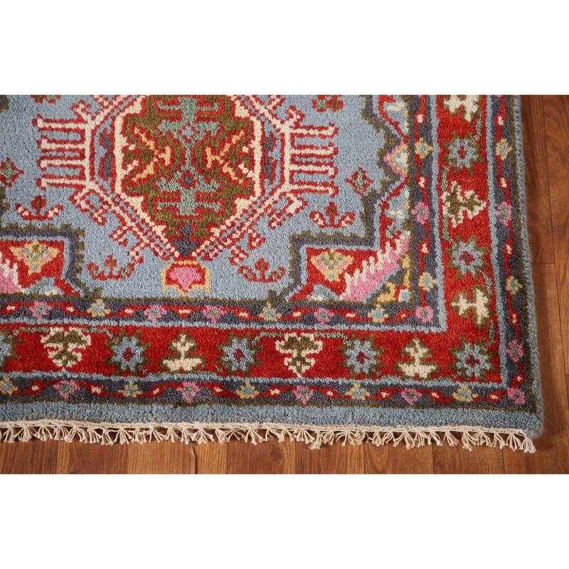 Geometric Heriz-Serapi Accent Rug Hand-Knotted Wool Carpet - 2'11"x 5'1"