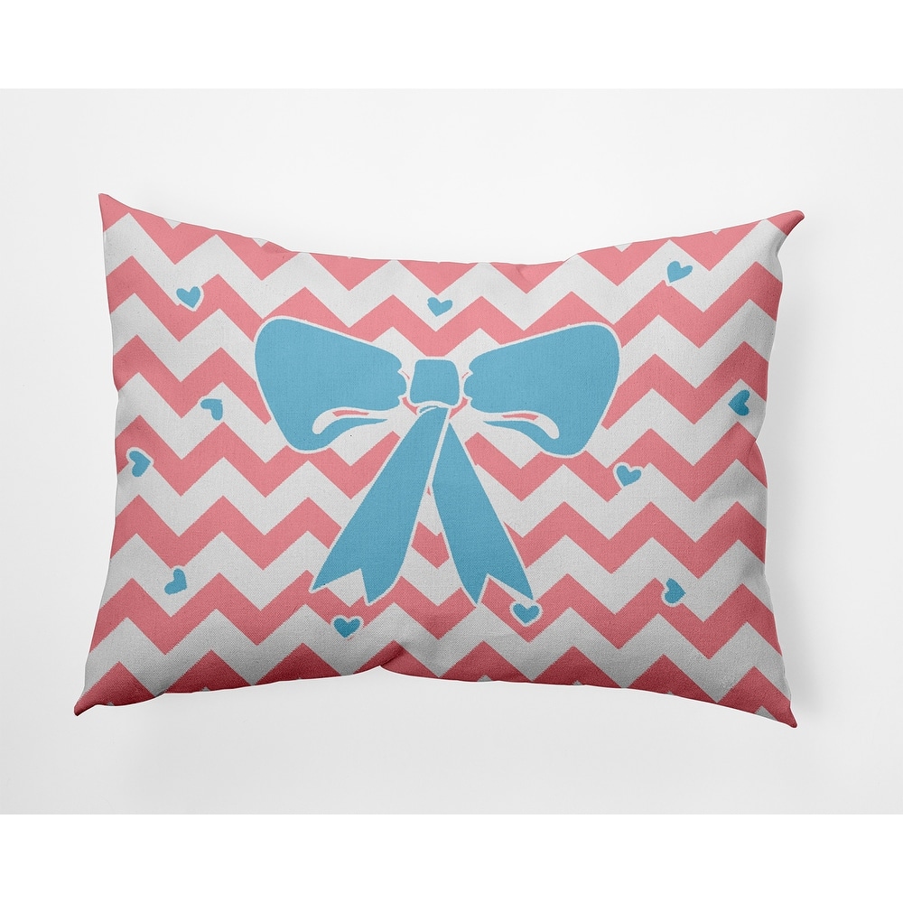 Chevron Bow Decorative Throw Pillow