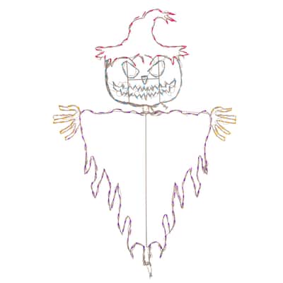 Halloween LED Jack O Lantern Voodoo Scarecrow 72 inches
