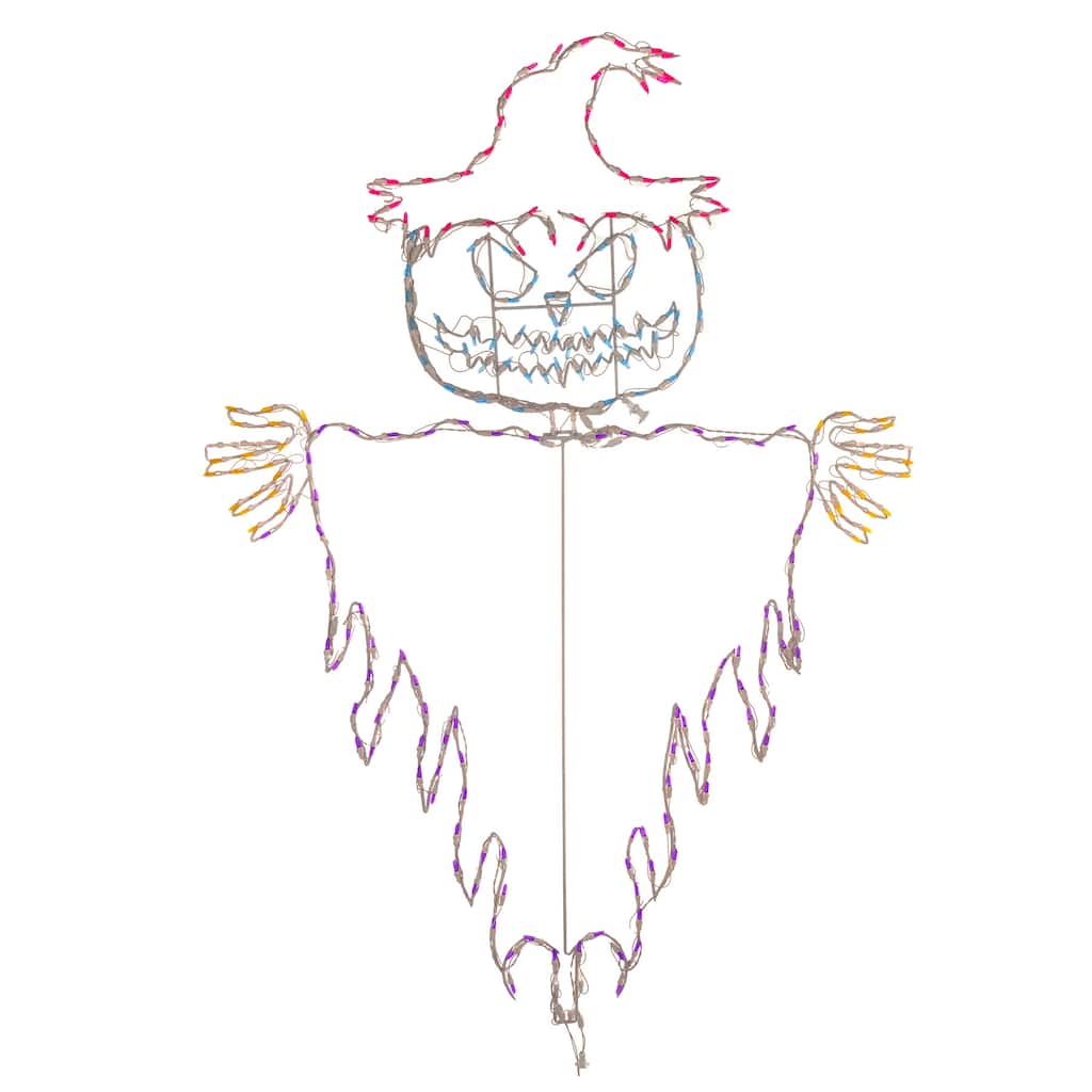 Halloween LED Jack O Lantern Voodoo Scarecrow 72 inches