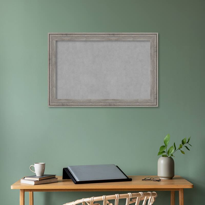 Amanti Art Regis Barnwood Grey Framed Magnetic Board