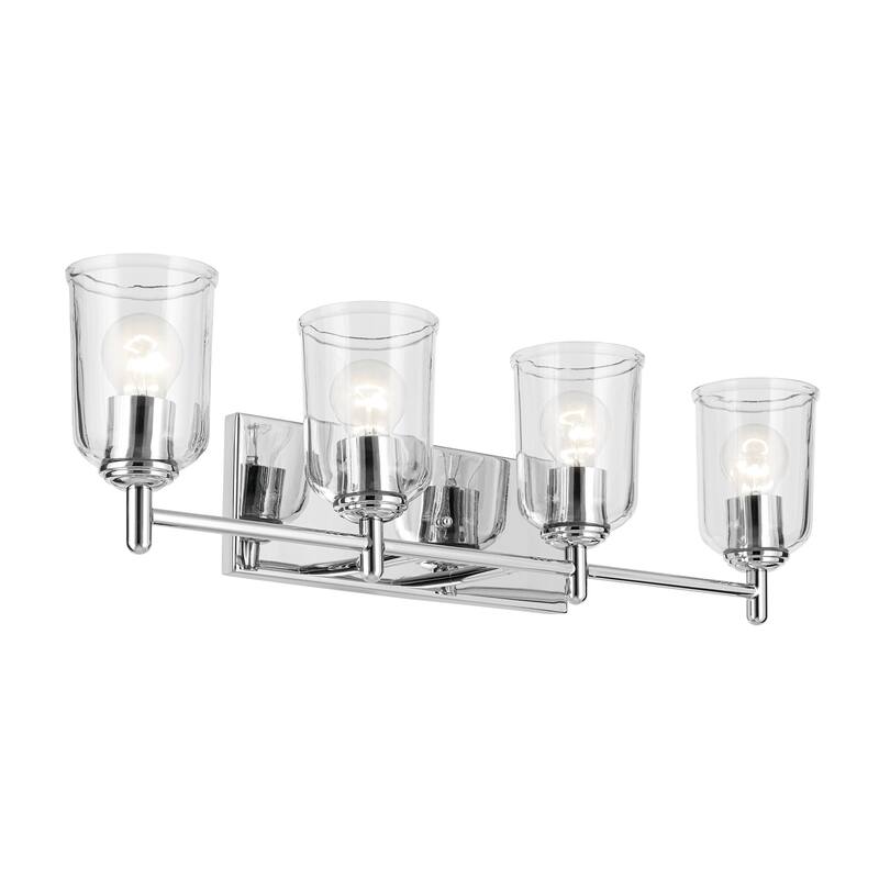 Kichler Lighting Shailene Bathroom Vanity Light with Clear Glass - Chrome - 4-Light