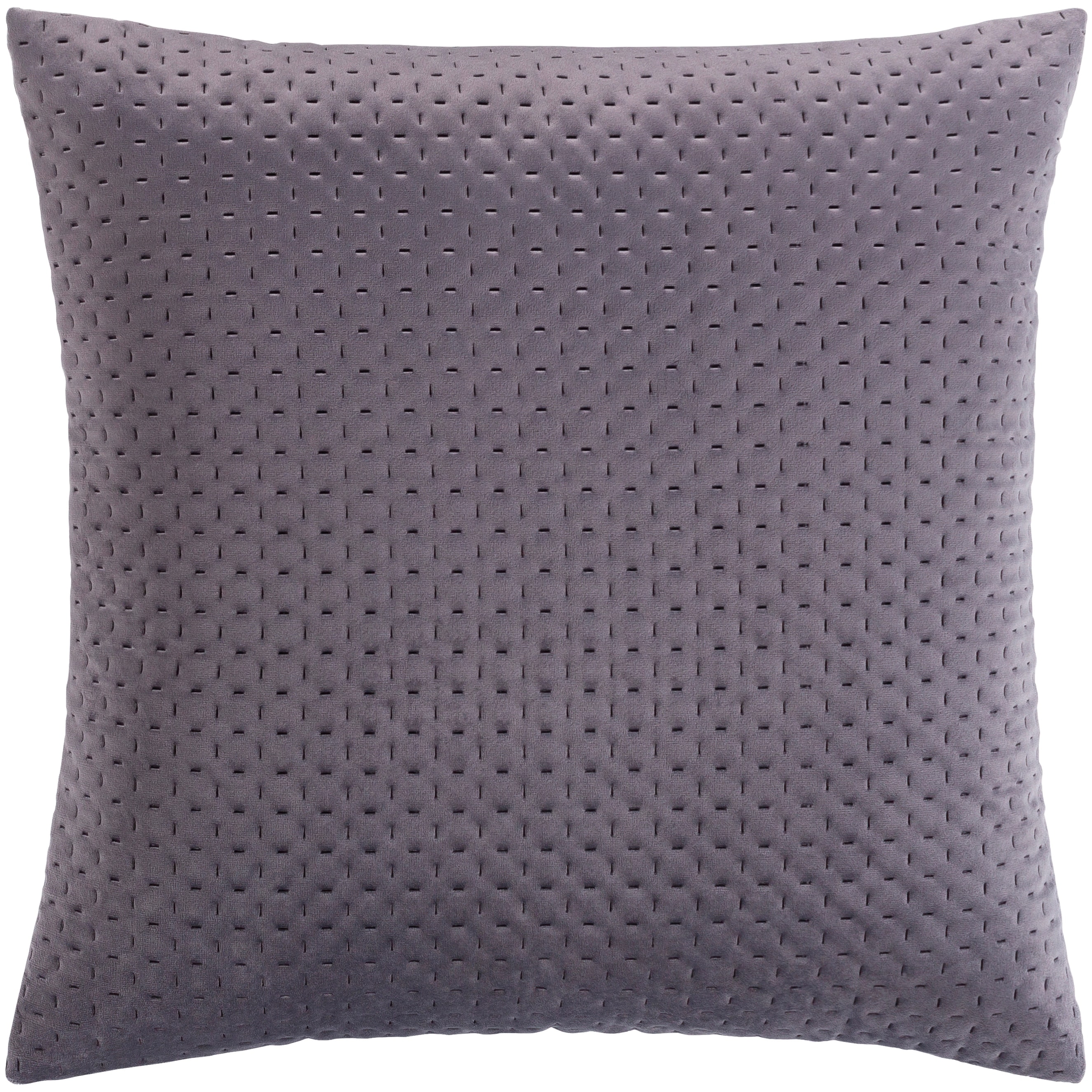 A bright pink textured decorative pillow with dotted pattern