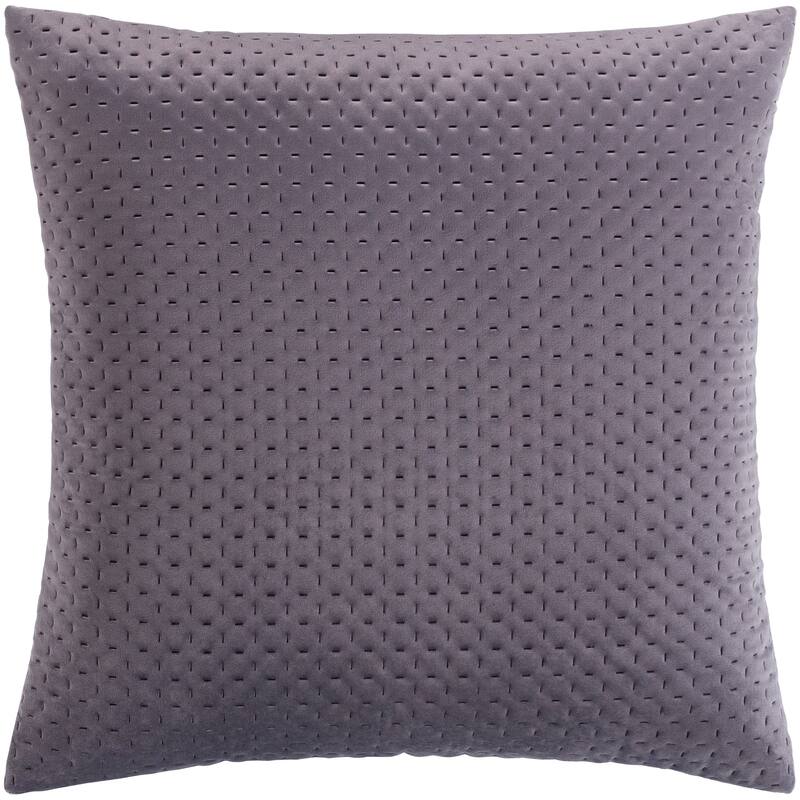 The Curated Nomad Sawyer Velvet Stitched 22-inch Throw Pillow Cover - Charcoal