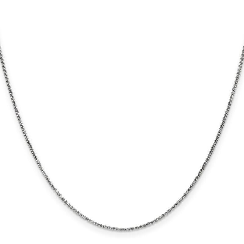 Curata 10k White Gold 9-inch 1.0mm Cable Chain Anklet Ankle Bracelet for Women