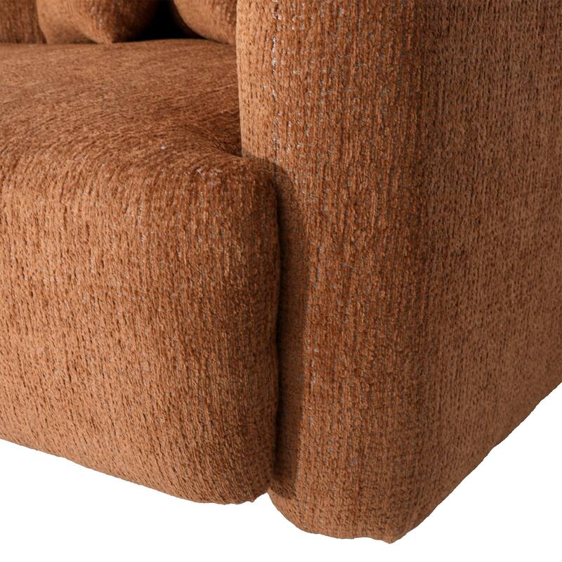 Ledge 96" Wide Linen Sofa, Terracotta