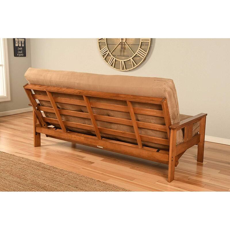 79 in. Barbados/Linen Stone Linen Upholstered Full Size Futon Set with Mattress