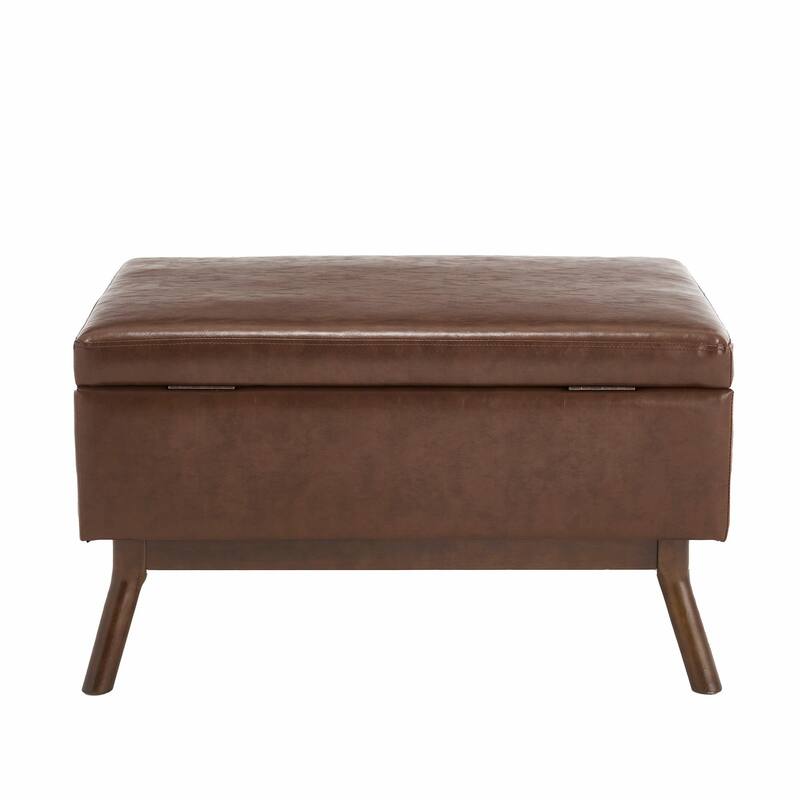 Mid-Century Modern Square Coffee Table with Storage Bench