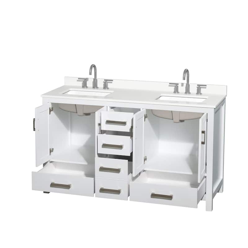 Wyndham Collection WCS141460D-QTZ-US3MXX Sheffield 60" Free Standing