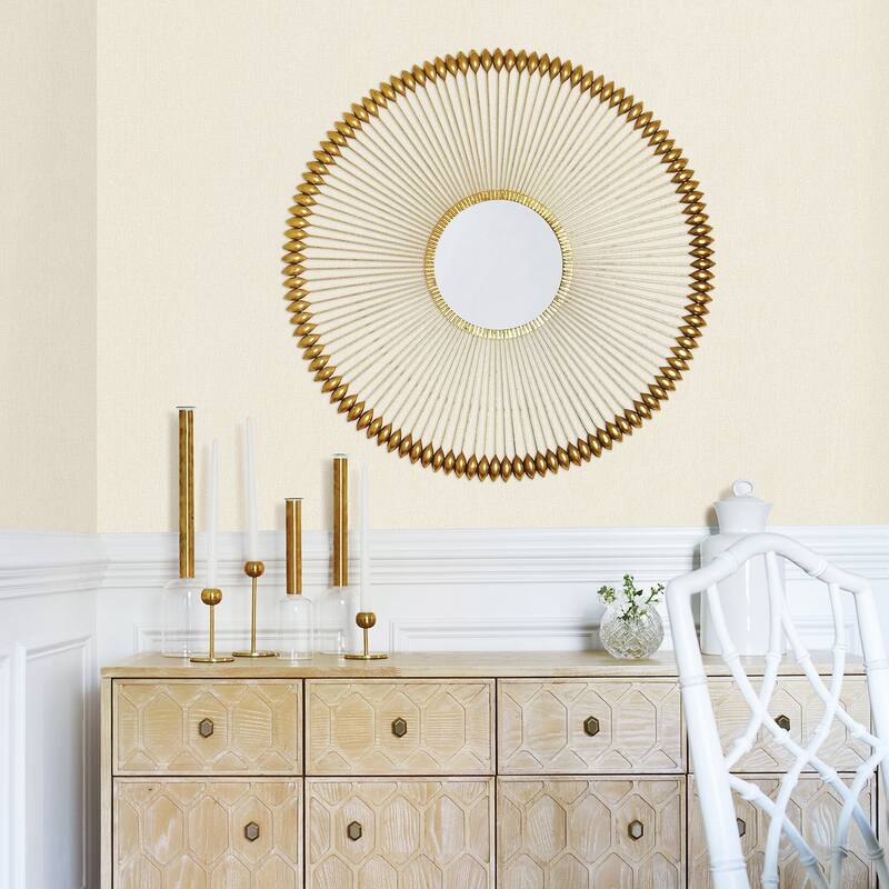 A-Street Prints Sydney Cream Faux Linen Wallpaper