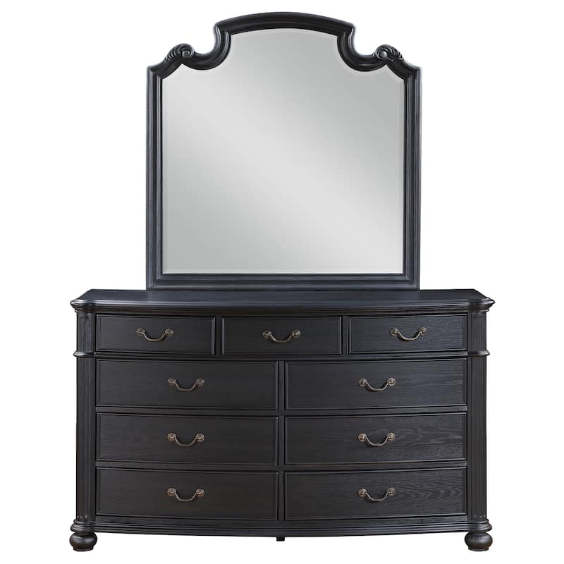 Celina Traditional Wood 9-drawer Dresser Black