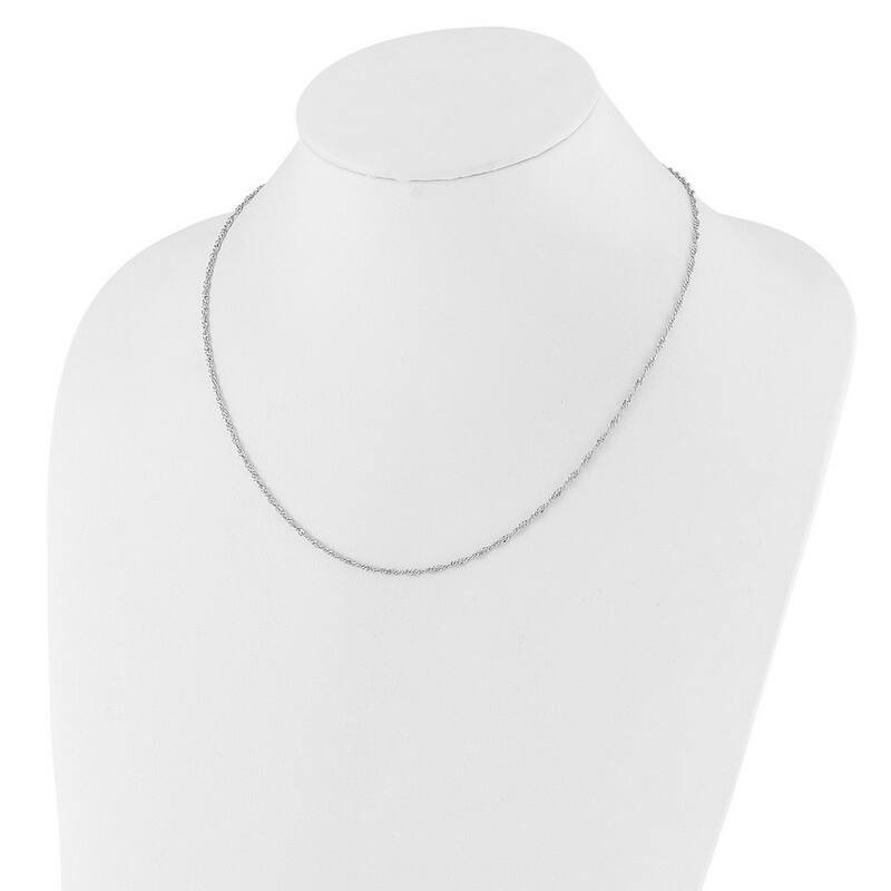 Curata 925 Sterling Silver Adjustable 2mm Singapore Chain Necklace