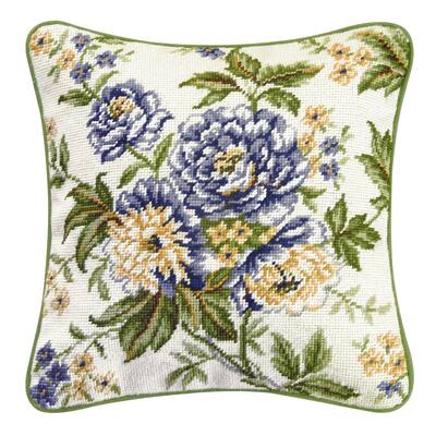 Blue Brianna Needlepoint Pillow