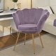 preview thumbnail 2 of 2, Maypex Velvet Upholstered Accent Chair with Metal Legs - W26.4" x D26.4" x H29.5" Lavender