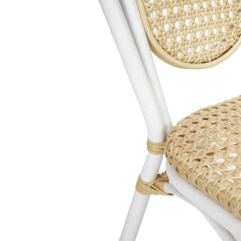 2 Pack All-Weather Commercial Paris Chairs with Metal Frames