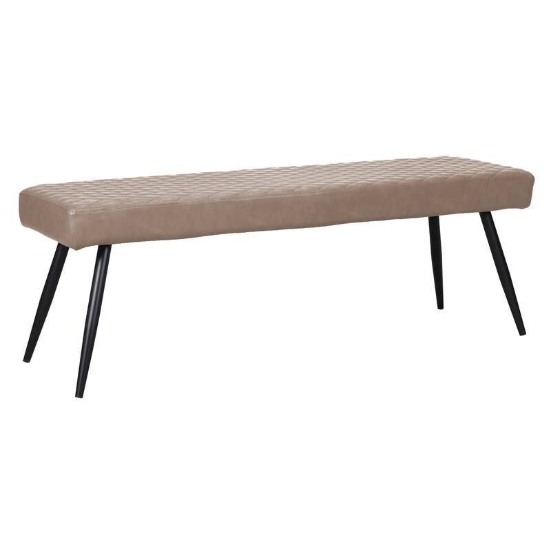 Contemporary Upholstered Dining Bench with Black Sanded Powder Coat Frame