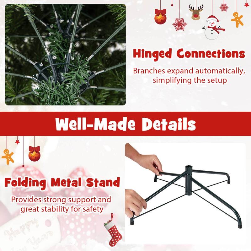 Costway 6/7/8 FT Artificial Christmas Tree with 270 LED Lights, 746 - See Details