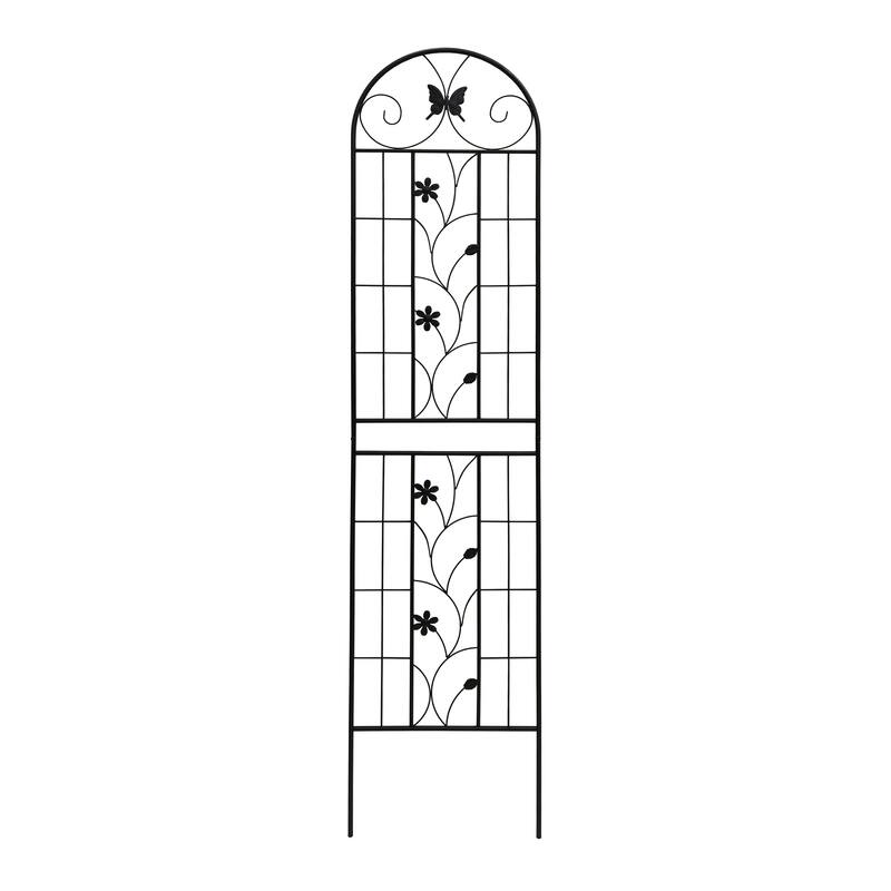 2 Pack Metal Garden Trellis Rustproof Trellis for Climbing Plants Outdoor Flower Support Black