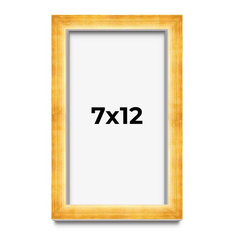 7x12 Shadow Box Frame Gold | 1.625 Inches Deep Real Wood Traditional