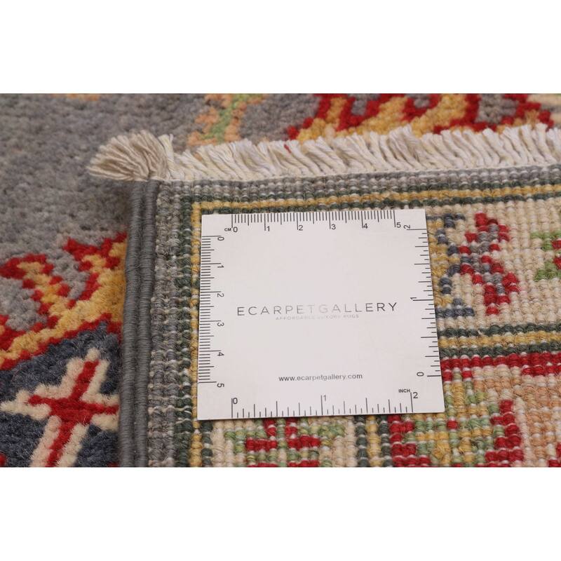 ECARPETGALLERY Hand-knotted Uzbek Ghazni Grey Wool Rug - 5'0 x 6'5