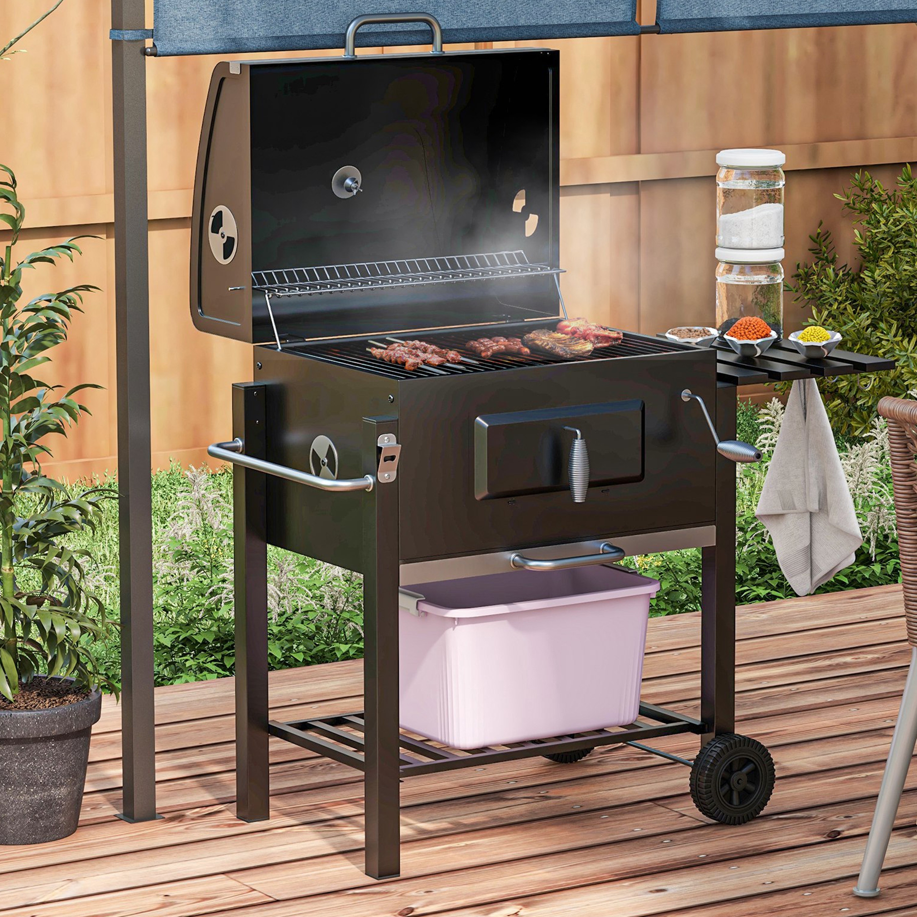 Outsunny Steel Portable Outdoor Charcoal Barbecue Grill Bed Bath Beyond 28266132