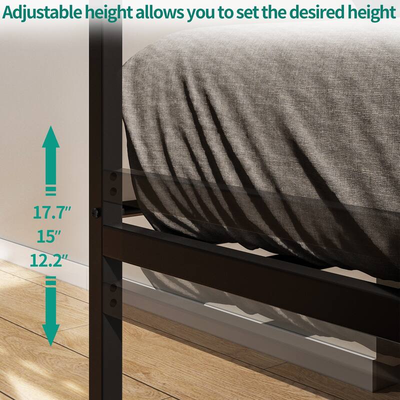 Twin White/Black Pull-out Metal Bed