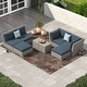 preview thumbnail 22 of 51, Corvus 8-piece Aluminum Wicker Patio Sectional Conversation Set