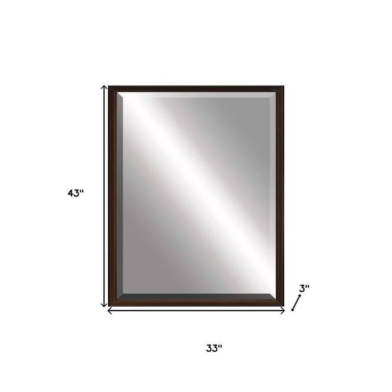 HomeRoots 43" Bronze Wood Accent Mirror - 33.00 in. x 43.00 in. x 3.00 in.
