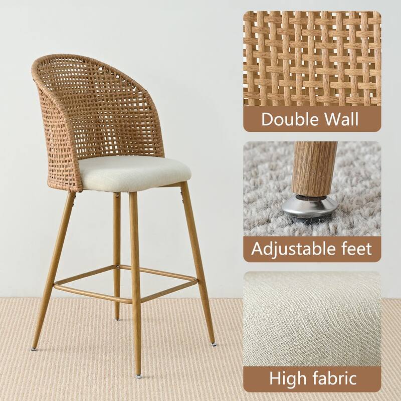 29" Upholstered Arm Height Bar Stools (Set of 2)