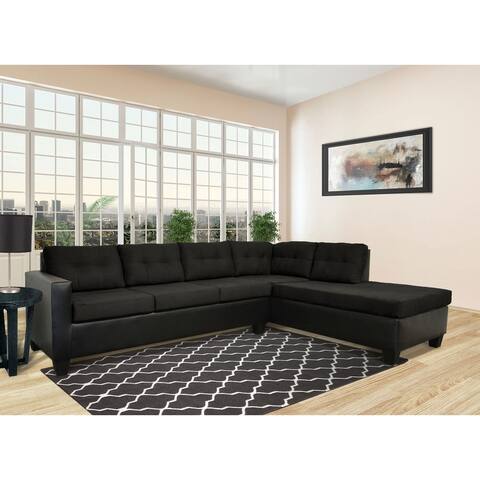 Kayville L-Shaped Plush Upholstered Sectional Sofa