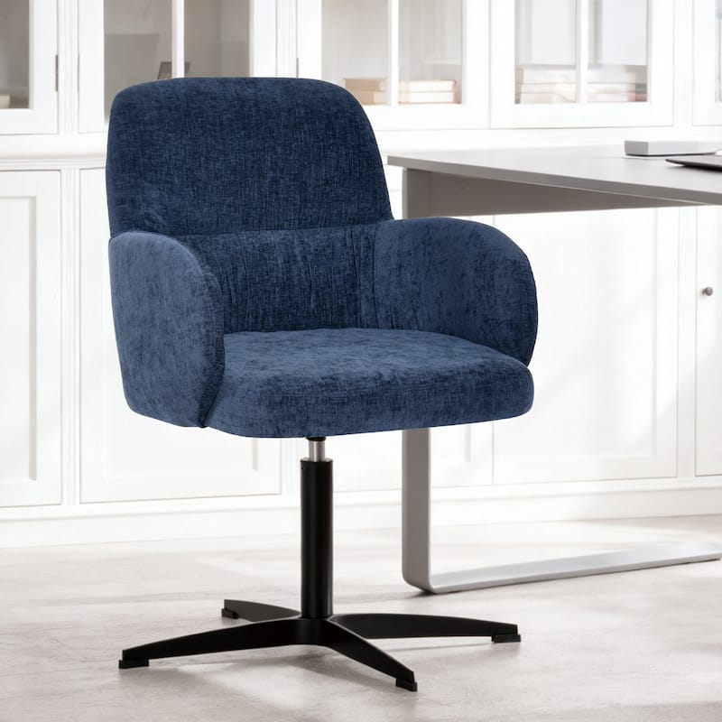 Modern 360° Swivel Upholstered Multi-Use Chair for Office or Dining - Single - Blue