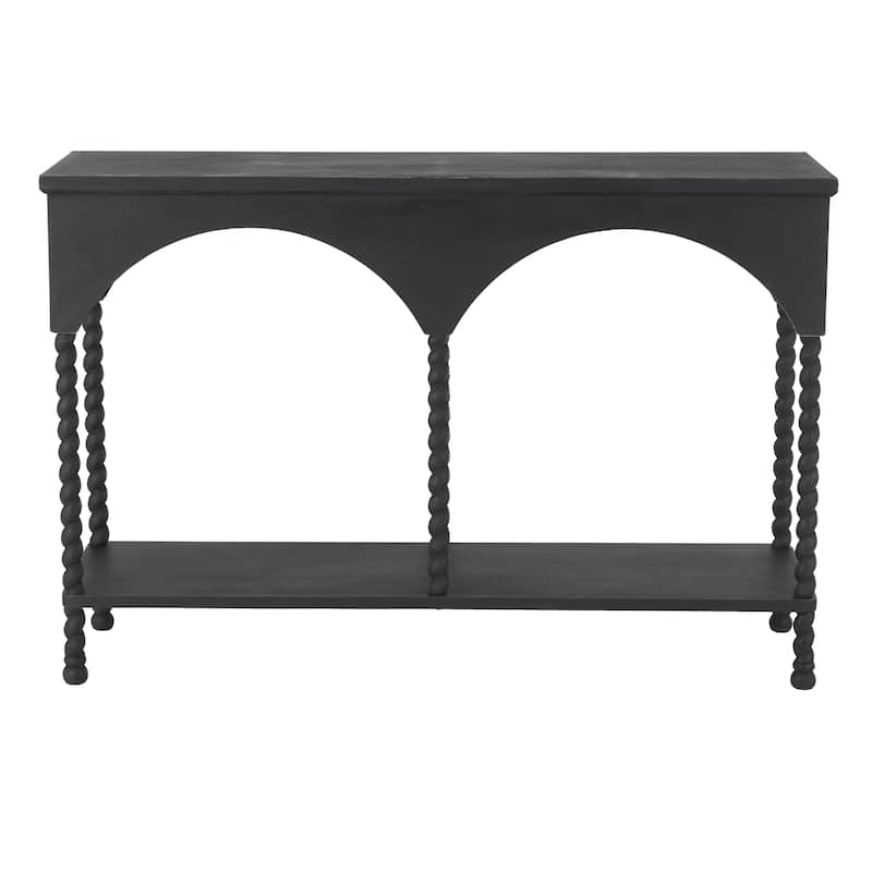 Wood Arched 1 Shelf Console Table - Black - Roche River Decor