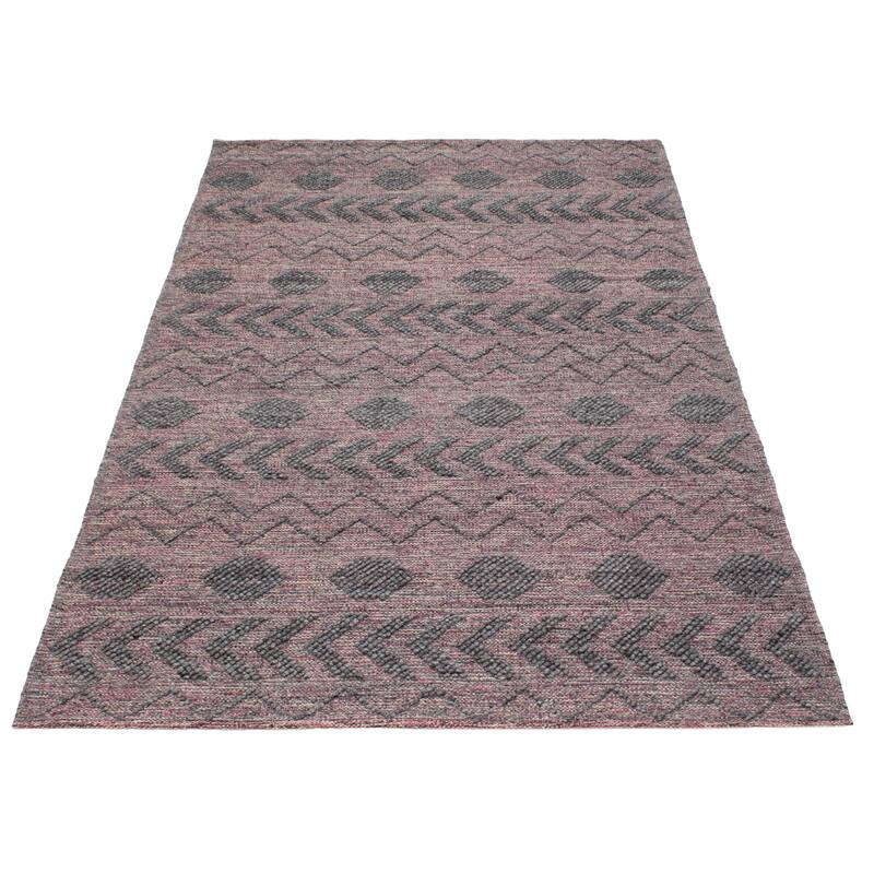 ECARPETGALLERY Braid weave Sienna Grey Wool Rug - 6'0 x 9'4