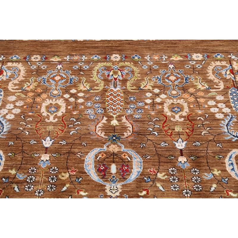 Vegetable Dye Floral Ziegler Oriental Area Rug Wool Handmade Carpet - 5'0" x 6'7"