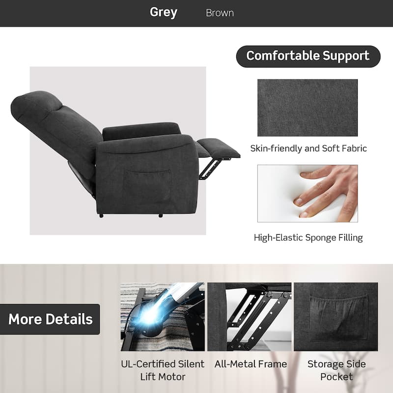 Costway Power Lift Recliner Chair for Elderly Living Room Chair w/