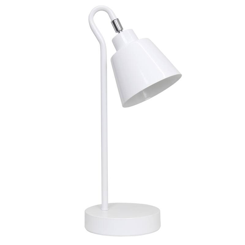 Desk Lamp with Looped arm and Adjustable Cone Shade - 16" - White