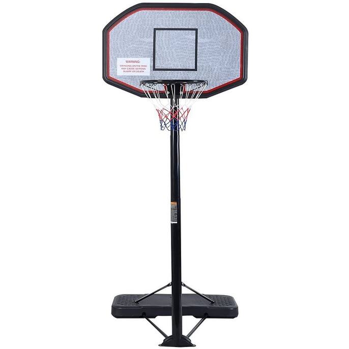 43" Gray Mix Basketball Hoop System Height Adjustable Basketball Hoop with Wheels - Black