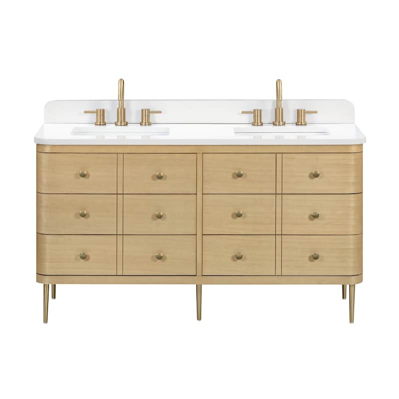 Avanity SERENA-VS61-WT Serena 60" Free Standing Double Basin Vanity - White Oak - Oak Finish