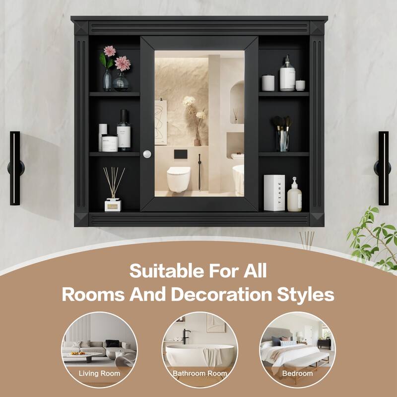 35'' x 28'' Wall Mounted Bathroom Medicine Cabinet - 35" x 7" x 29"