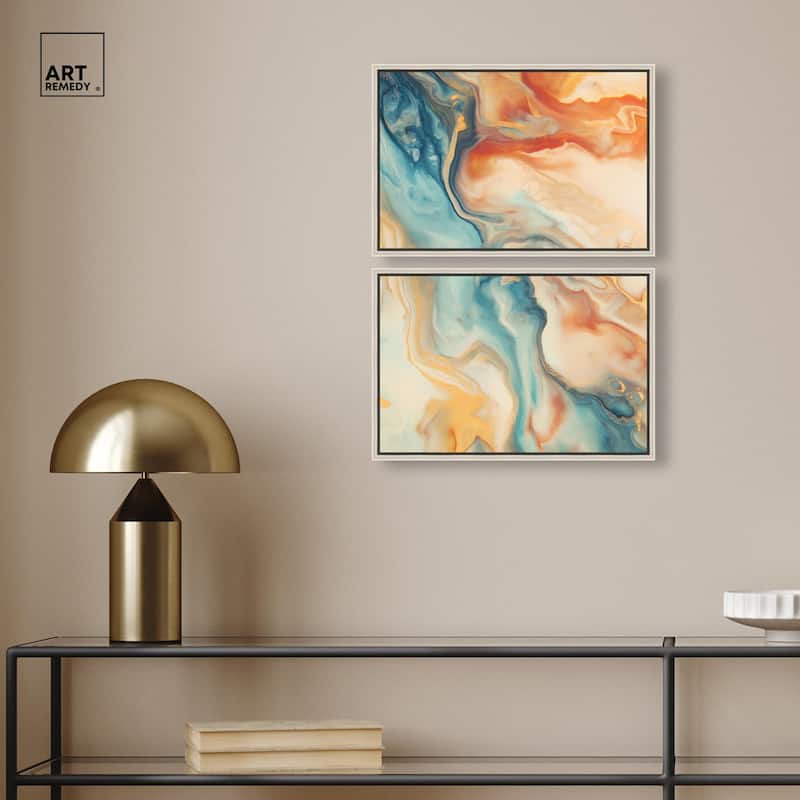 Marbled Sunrise II Canvas Set of 2 by Art Remedy