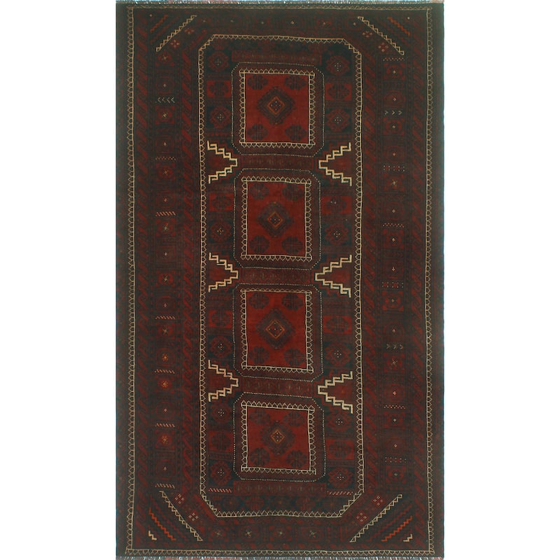 Vintage Distressed Jules Burgundy/Charcoal Rug - 5'4" x 9'3"