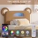 preview thumbnail 5 of 9, Javlergo Twin Size Upholstered Platform Bed Frame with Bear Ears Headboard and Light, Kids Bed Set of 2