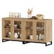 preview thumbnail 58 of 62, WAMPAT Multifunctional Sideboard Buffet Cabinets with Glass Doors, Modern Sideboard with Adjustable Shelf, Coffee Bar Cabinet