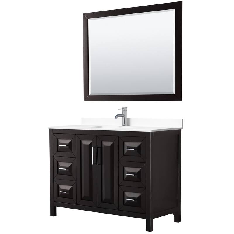 Wyndham Collection Daria 48" Free Standing Single Basin Vanity Set - Dark Espresso / White Cultured Marble Top /