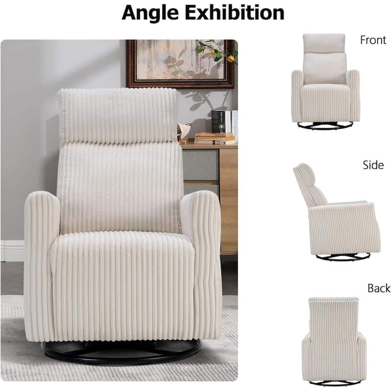 Swivel Accent Chair, Soft Fabric Chair with High Back, Comfy Single Sofa Chair Swivel Chairs for Living Room Bedroom