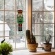 preview thumbnail 2 of 5, River of Goods Cornelius 14-Inch Red and Green Holiday Nutcracker Tiffany-Style Stained Glass Window Panel - 4.25" x 0.25" x 14"