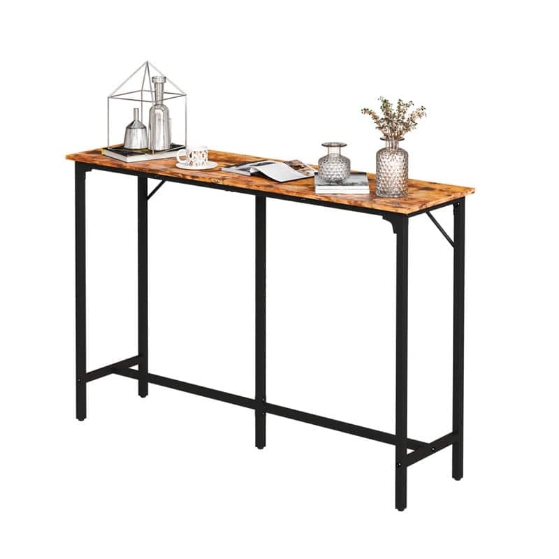 55'' Counter Height Bar Dining Table with Metal Frame Rectangular Pub Sofa Table for Kitchen ,Living Room