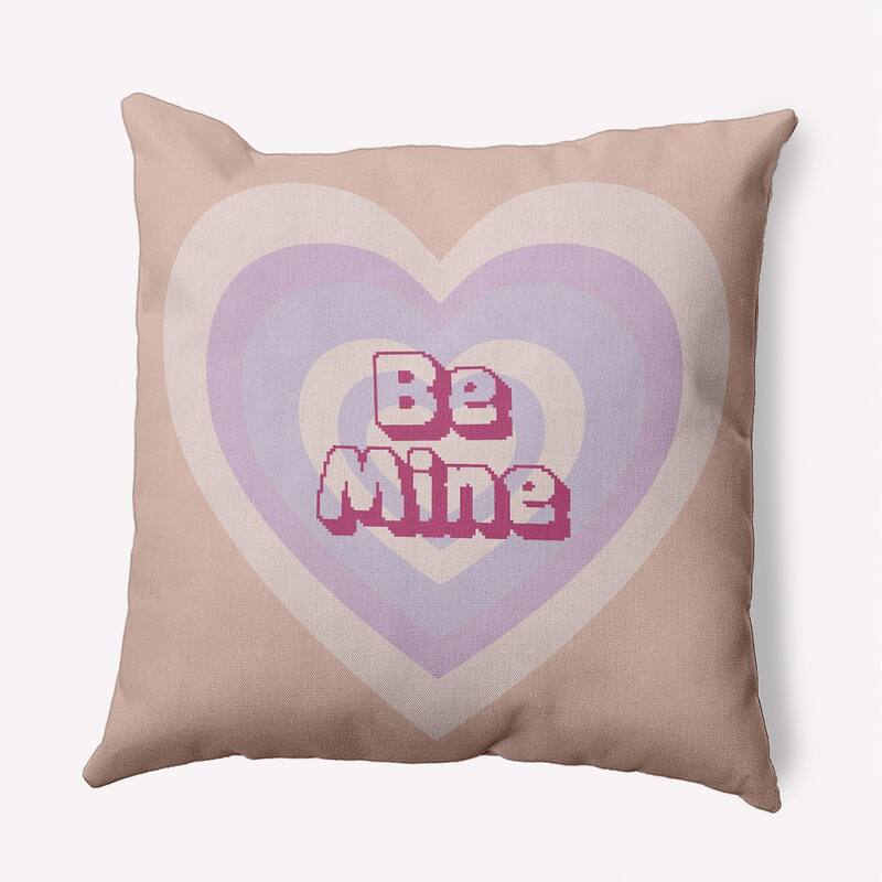 Be Mine Valentines Day Decorative Throw Pillow - 16" x 16" - Sunwashed Brick