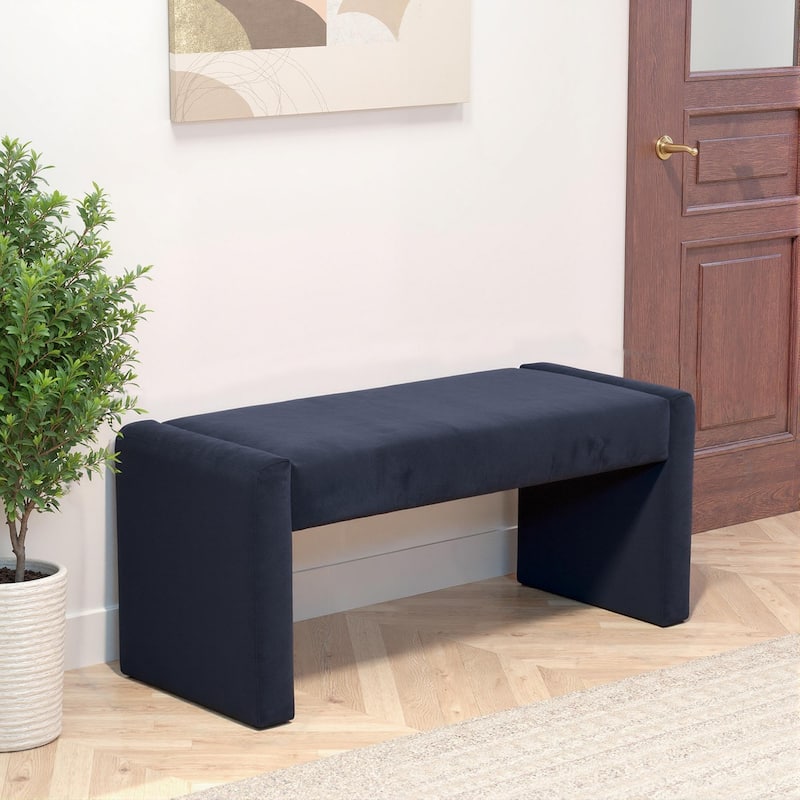 Velvet/Faux Leather Entryway Bench End of Bed Bench Upholstered Modern Window Bench for Dining Room/Bedroom